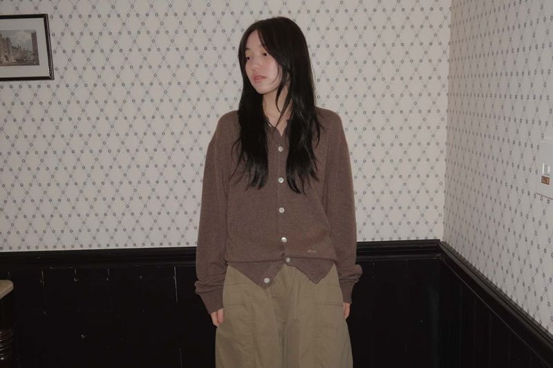 Cash Blend Knit Cardigan (Brown)