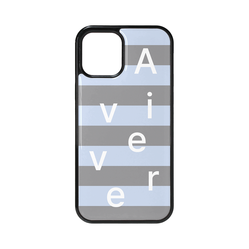 Avivere（アビベール）の「[MADE] stripe logo glass bumper case(skybluegrey)（Smartphone Accessories）」