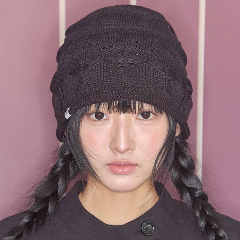 nostalgic knit beanie black