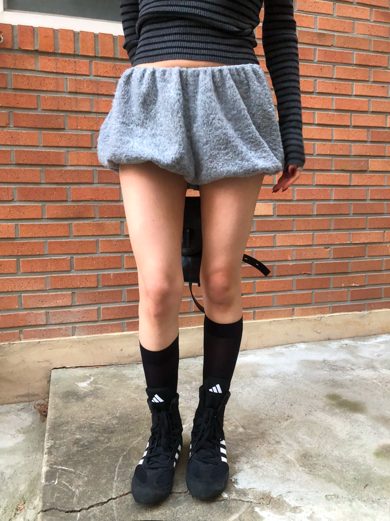 Fur Balloon Mini Shorts