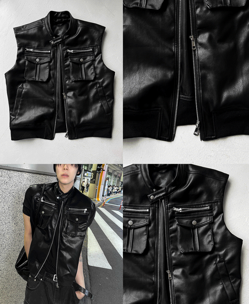 Utility Pocket Cropped Vest