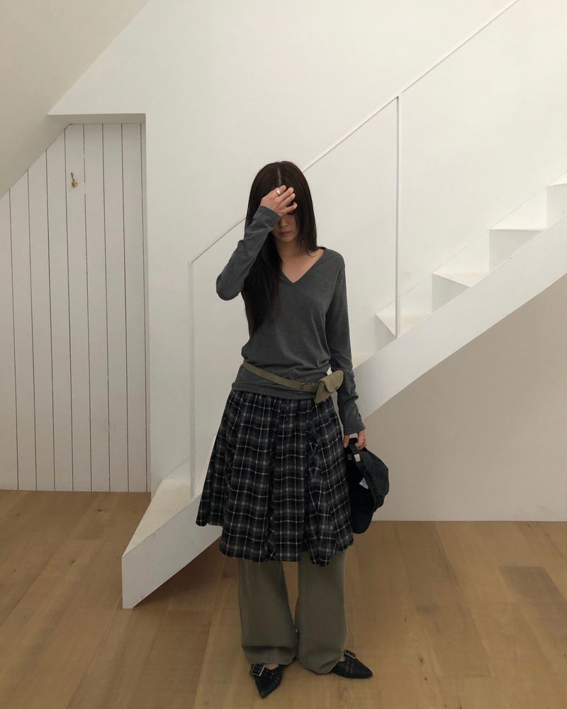 [ORIGINAL] Sco Check Layered Skirt