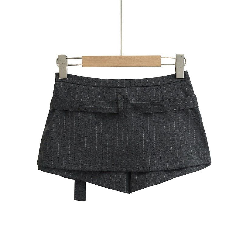 Belted Pinstripe Skort 233024993