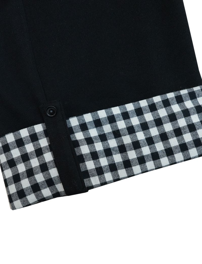 check folding sweatpants / black