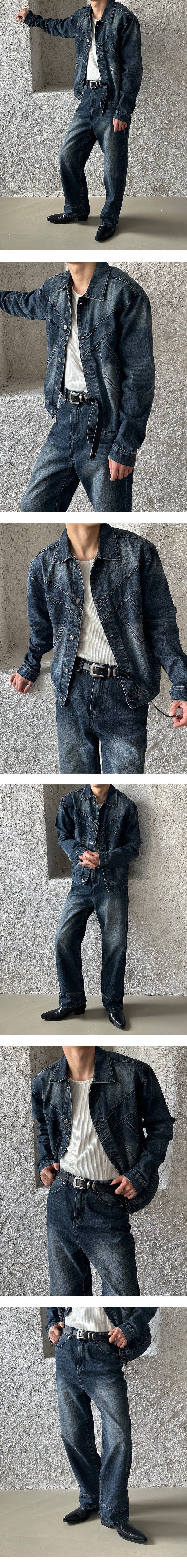 [F/W] Keep curve denim trucker jaceket