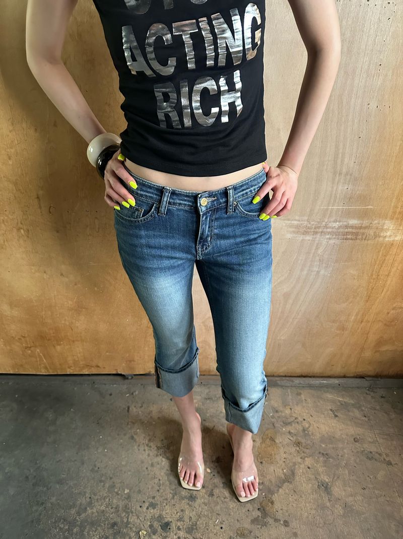 roll up capri denim