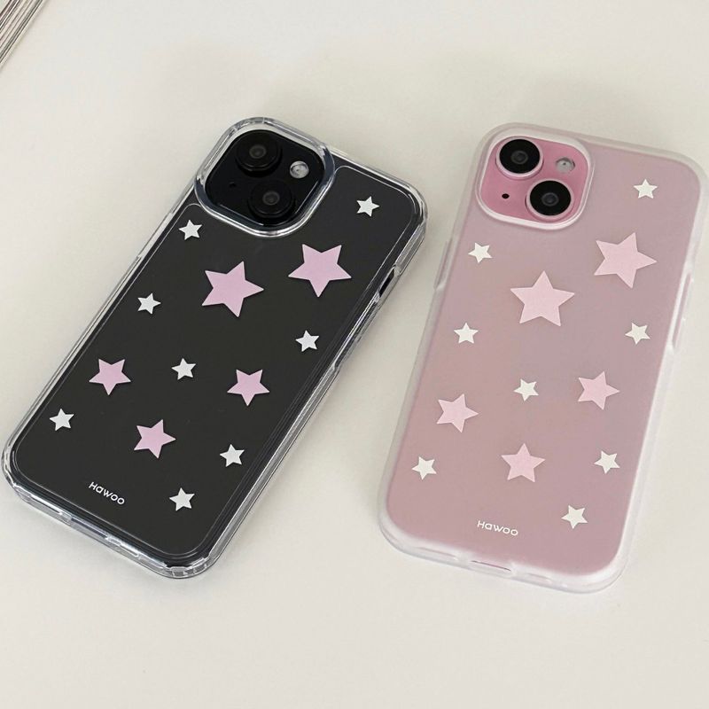 pastel star jelly hard case (pink)