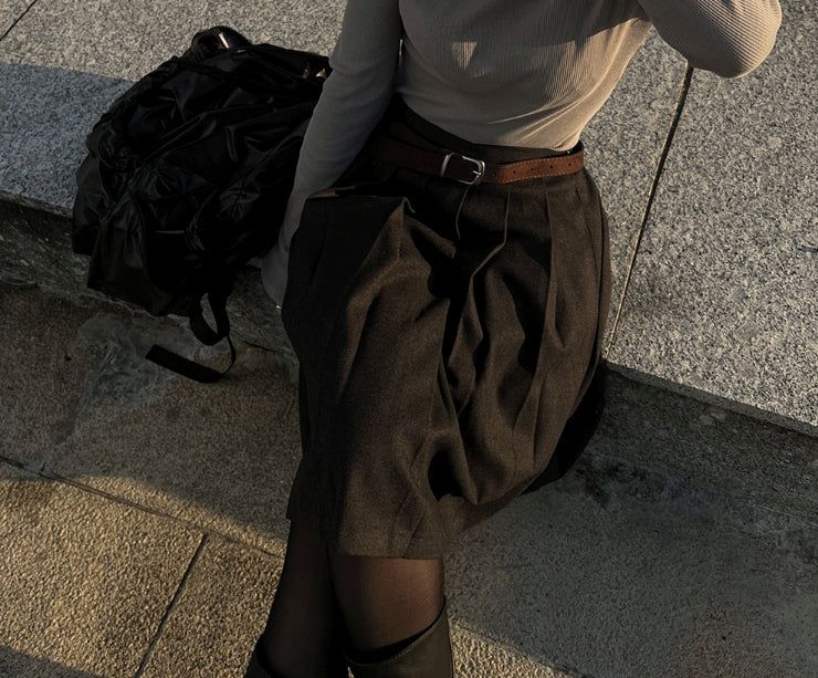 Long midi pleated skirt