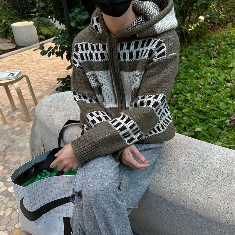 ASCLO Deer Hood Zip Up Knit (3color)