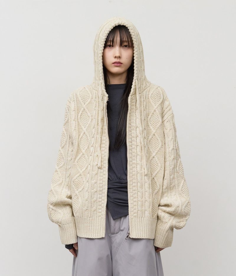 HIFIFNK（ハイファイファンク）の「Ryo Cable Knitted Zip Hoodie（Tops）」