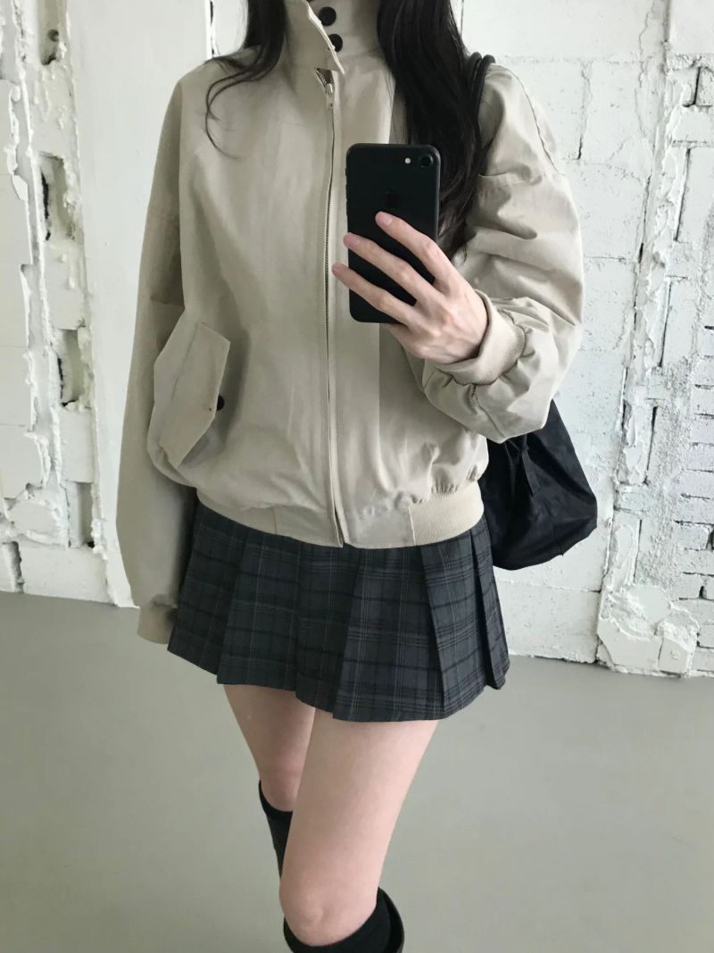 Kona Check Pleated Mini Skirt (one color)