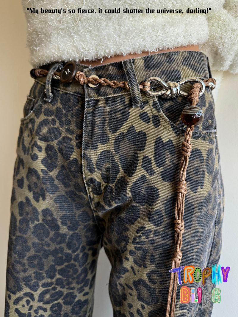 Brown Braided Rope Waist Necklace