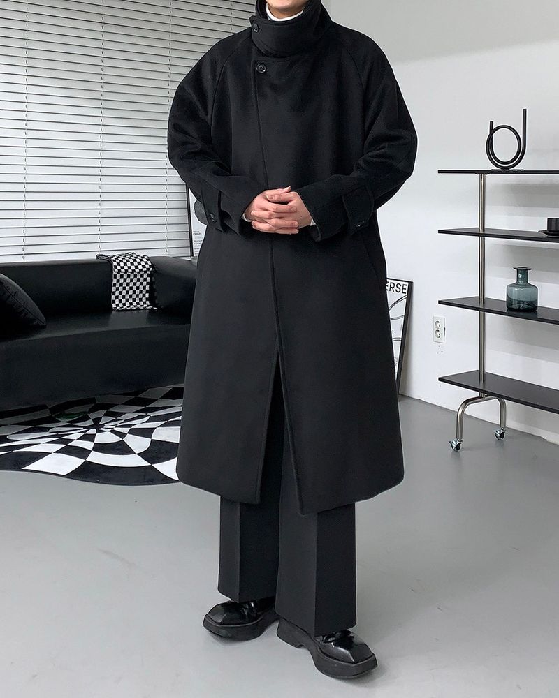 SI High-Neck Long Coat (2 colors)