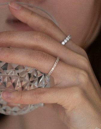 Sun Glitter Eternity Ring 2mm - Cognac