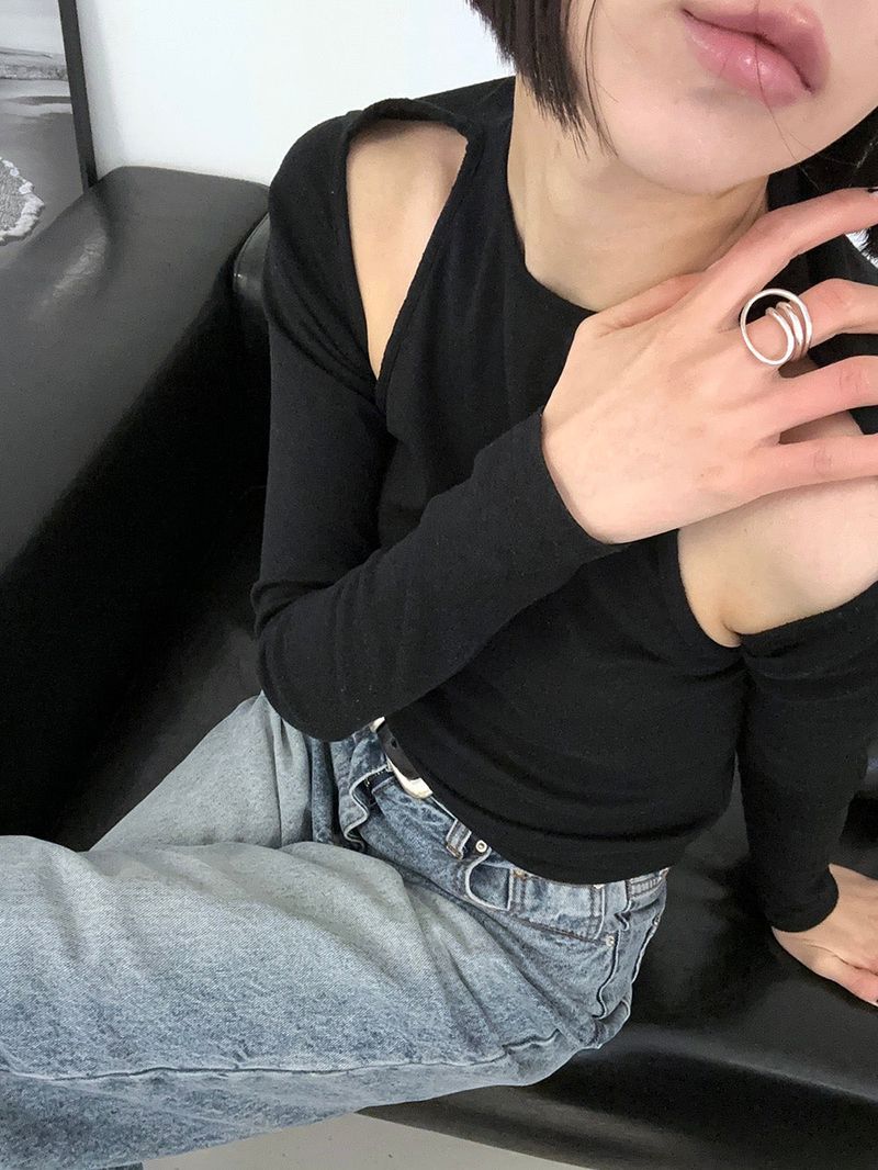 [925silver] Over turn ring