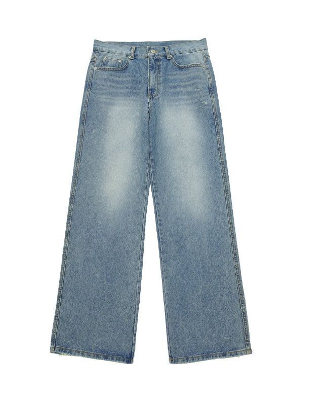 Record semi-flare denim pants