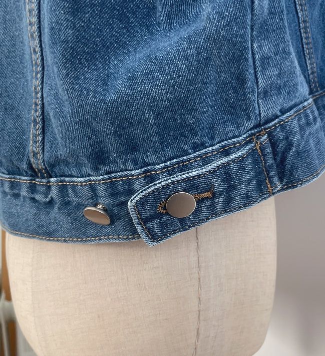 Milo Big Collar Crop Denim Jacket