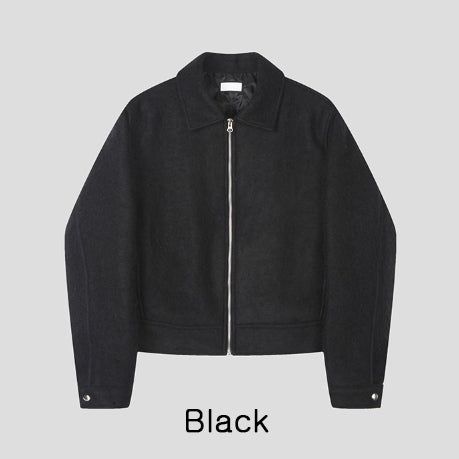 Log Mohair Wool Crop Jacket