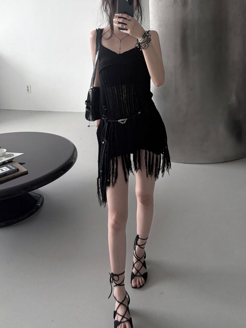 tassel vacation beach one-piece (2color)