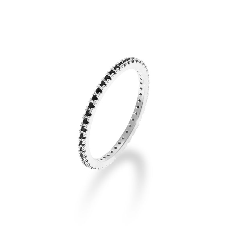 [S925] 1MM Black Tennis Rilng (silver)