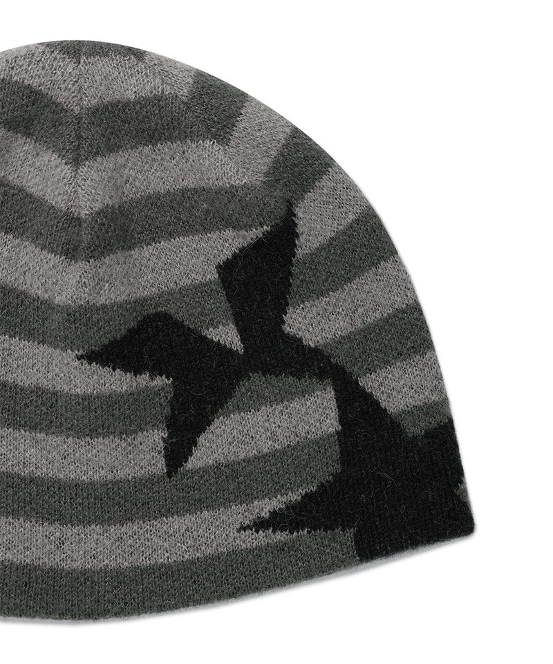 STRIPED TWIN STAR BEANIE BLACK(CV2GFUAB30A)
