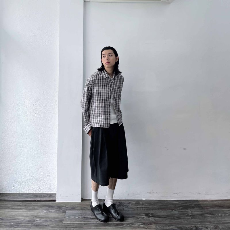 ボクシー チェック クロップド シャツ