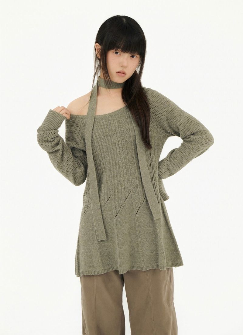 CABLE RECO KNIT OPS GREY