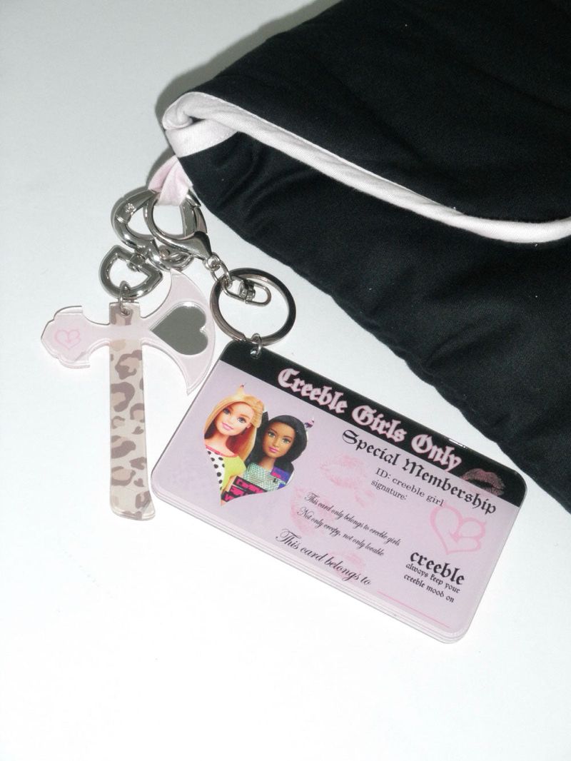 creeble girls only keyring