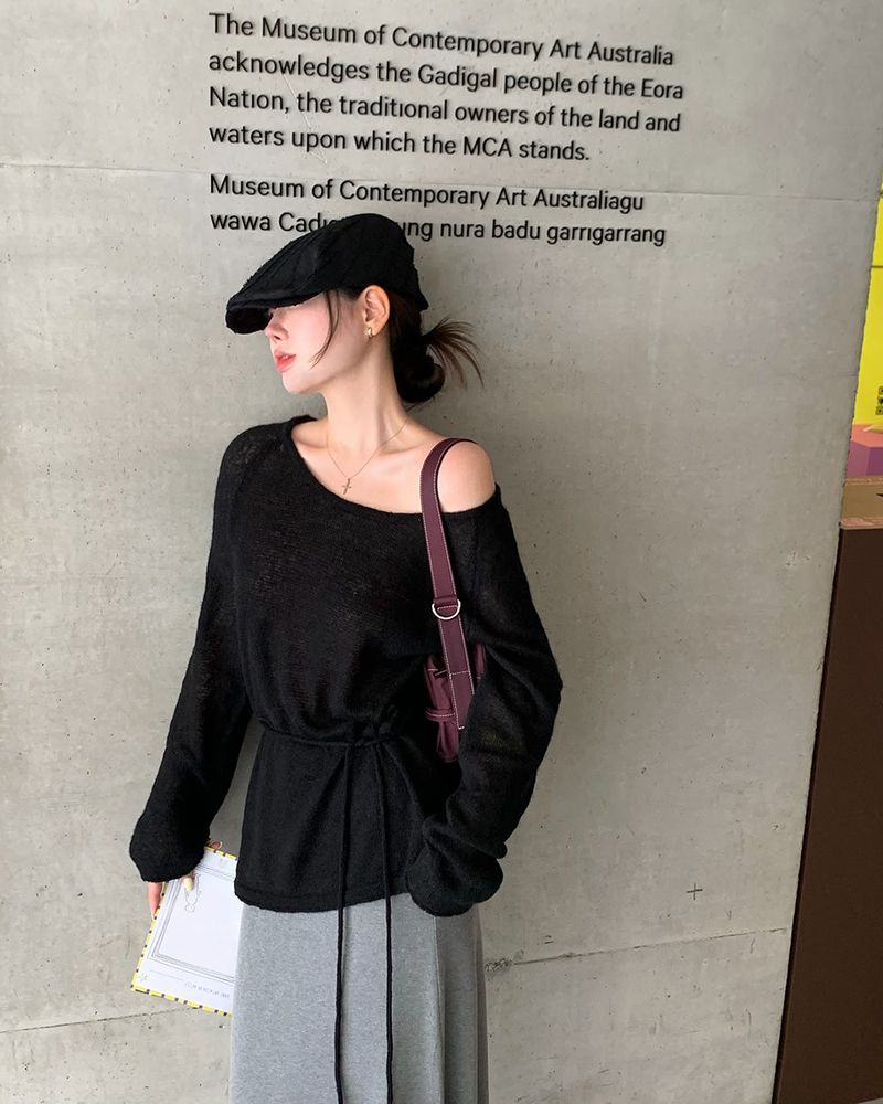 [ORIGINAL] Noir waistband knit