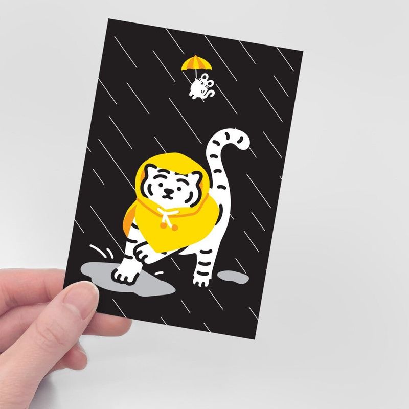 RAINCOAT TIGER POST CARD