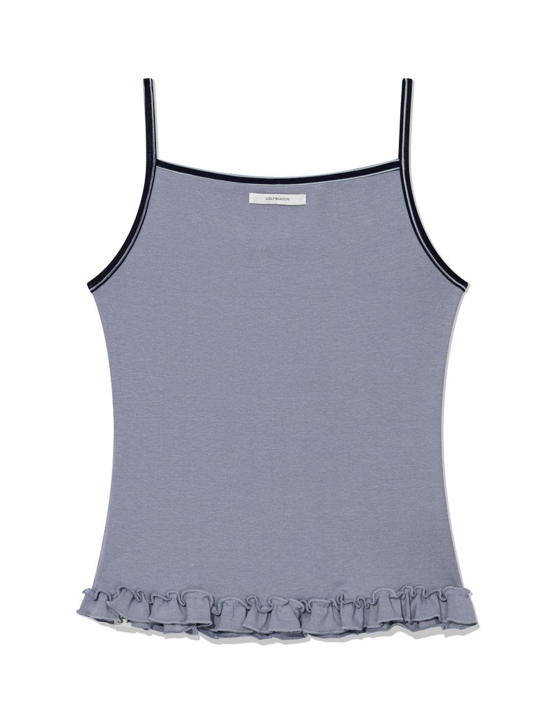 ST FRILL CONTRAST SLEEVELESS(BLUE)
