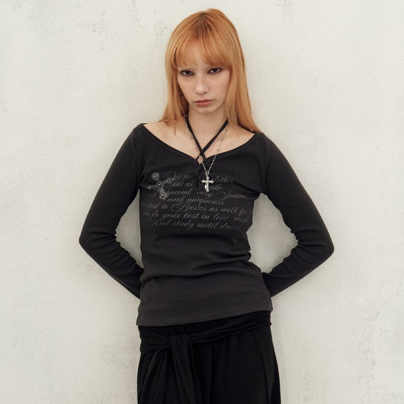 MIDNIGHT MOVE（ミッドナイトムーブ）の「cr starp t (dark grey)（Tops）」