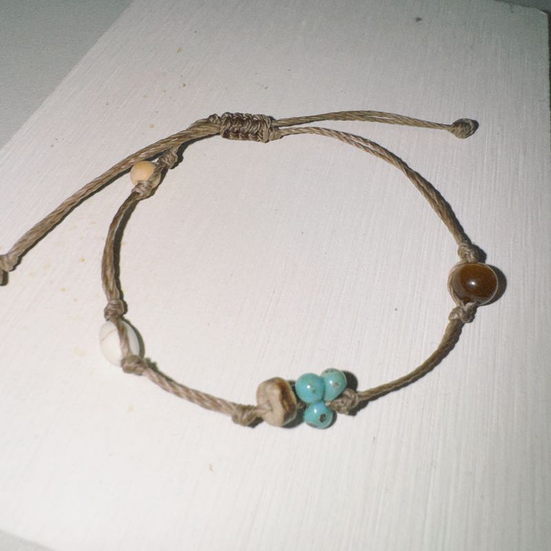 drop cat's eye knot bracelet (brown)