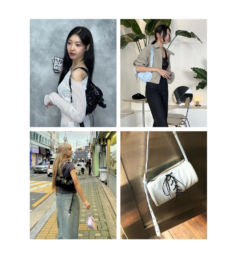 2WAY BELTED STRAP BARREL BAG SMALL_GLOSSY SILVER