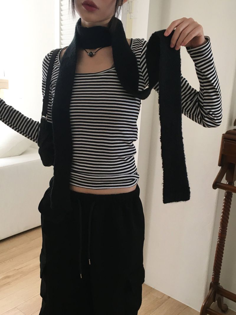 Lanpi slim knit muffler