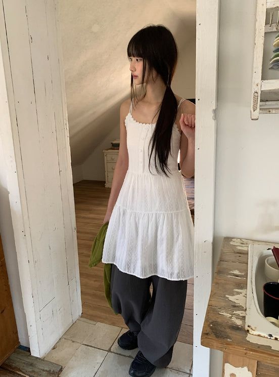 BAON（バオン）の「Royun Punching Layered Sleeveless Midi One Piece（Dresses）」