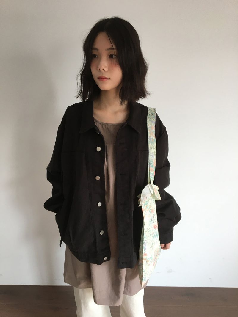 Wood trucker collar jacket (2color)