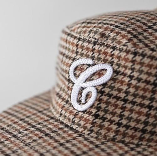 Multi-pattern leather strap pillbox ballcap