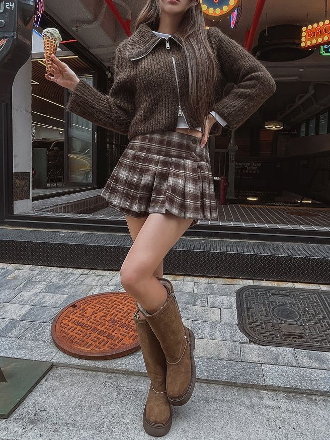ケリアチェックプリーツスカート