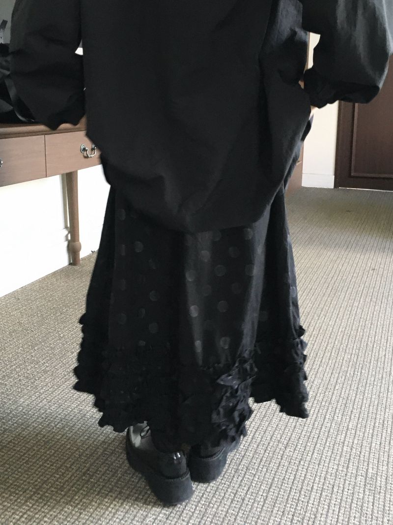 Round Dot Frill Long Skirt (2c)