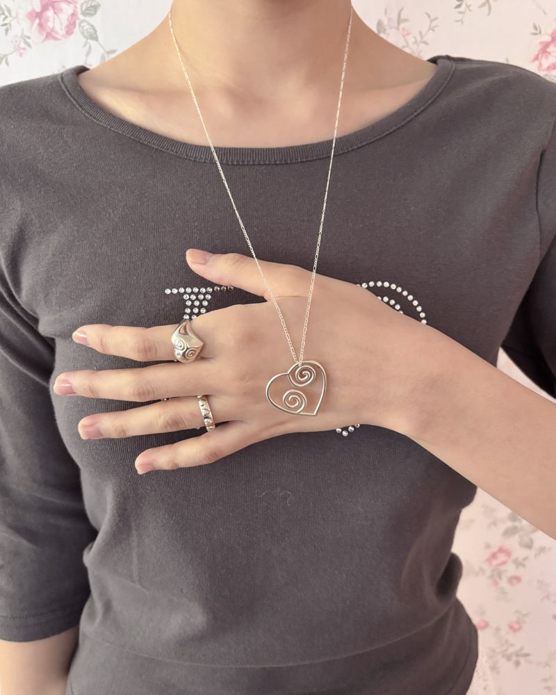 [925SILVER] MOOD LOOP HEART NECKLACE
