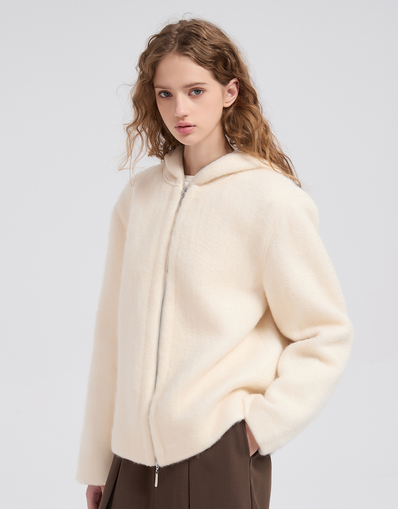 TWEEDY-A（ツウィーディア）の「Roarin Oversized Hood Zip-Up Quilted Coat Ivory（Jackets/Outerwear）」