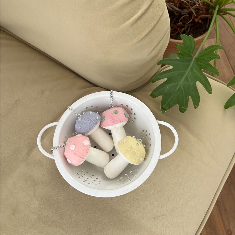 [soft keyring] shining mushroom (pink)