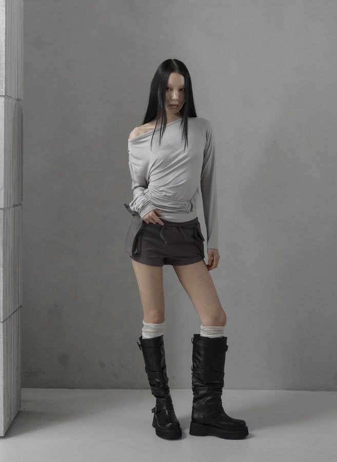 26SS★ [mnem] Billowy Cargo Shorts