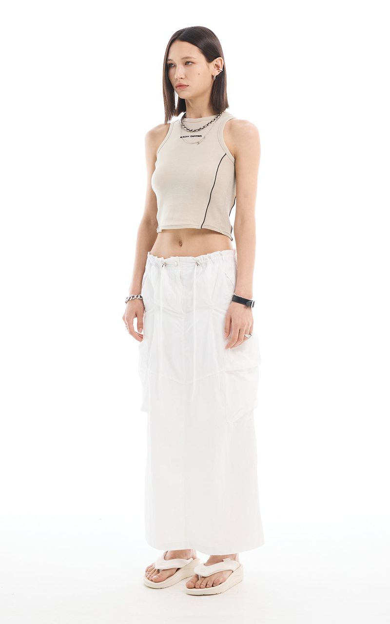 CARGO MAXI SKIRT_WHITE