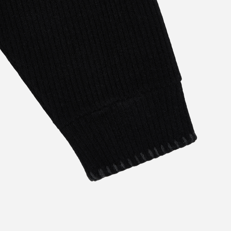 Stitch Knit Hood Zip-up