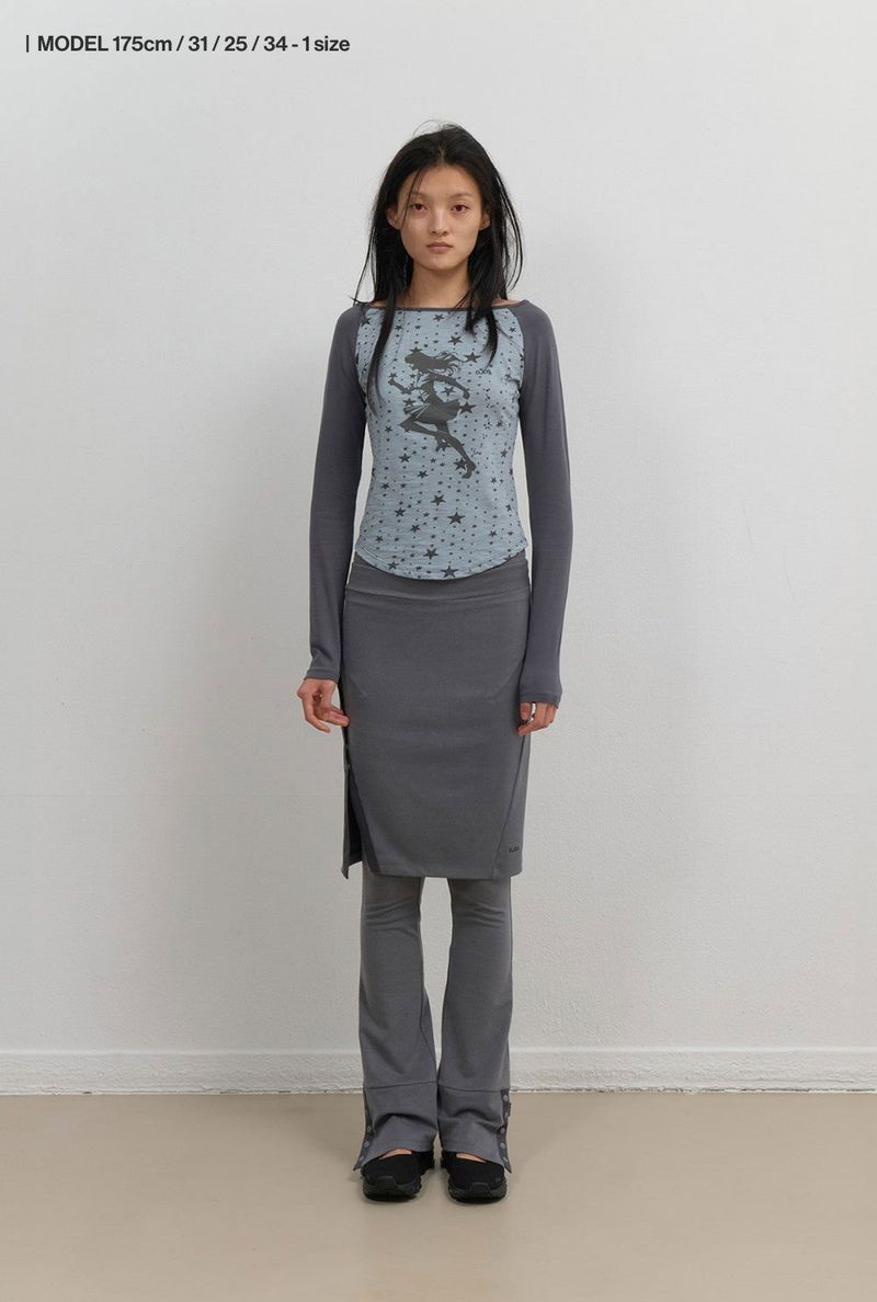 Star Reglan Long Sleeve / Mint Grey