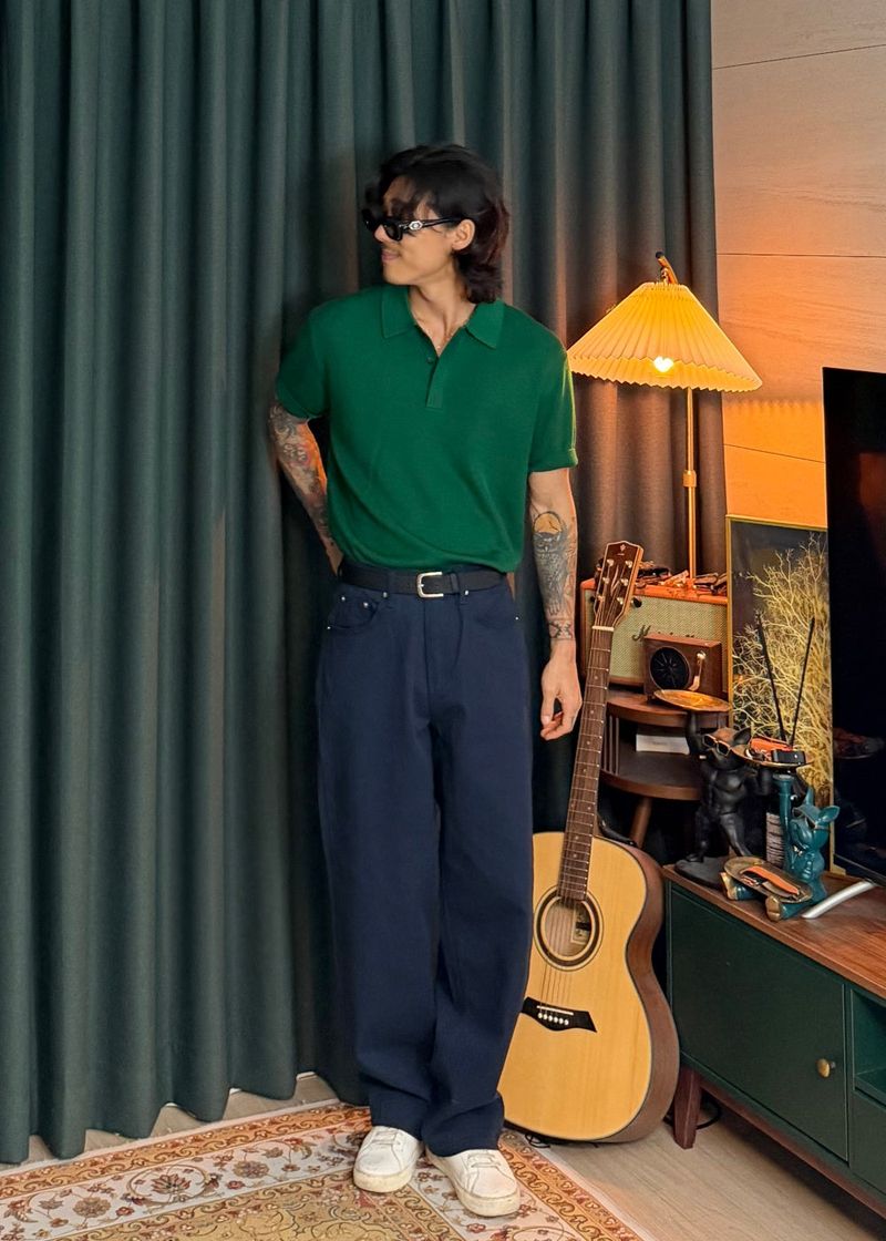 Semi-wide cotton pants 5COLOR