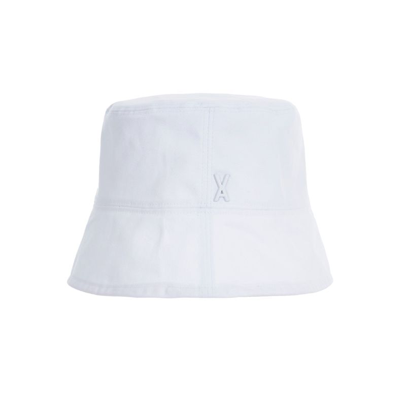 Stud drop over fit bucket hat WHITE