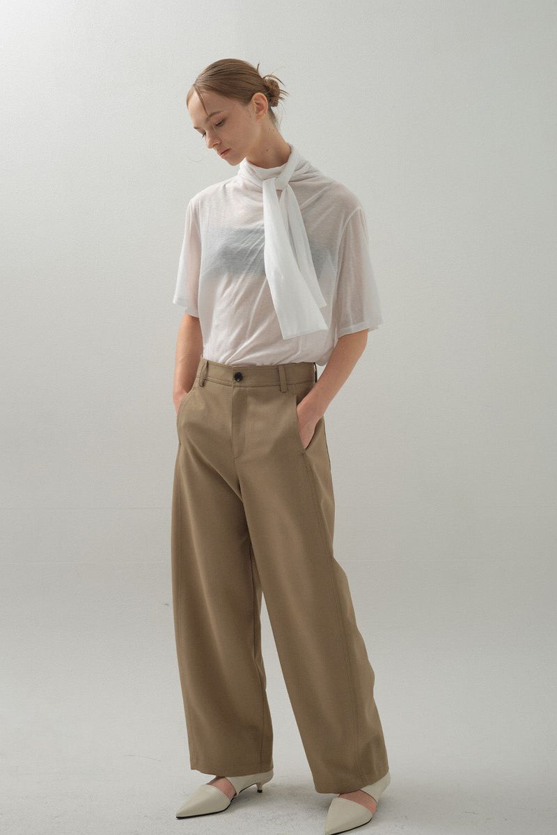 Barrel Line Pants_Beige